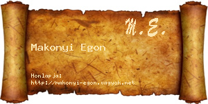 Makonyi Egon névjegykártya